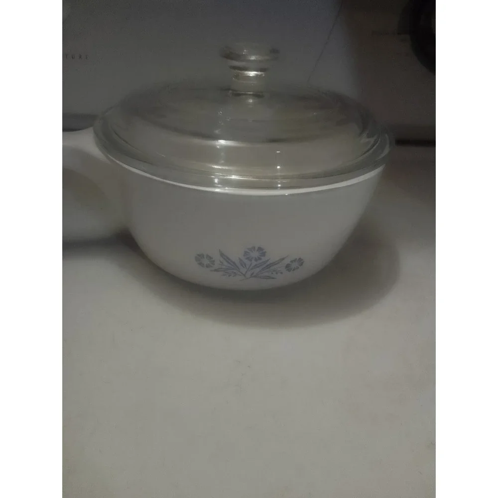 VTG 1966's Corelle Corning Ware Blue Corn Flowe 2-1/2 Cup USA Saucepan W/Lid...